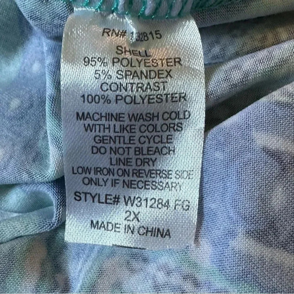 Bleeker & McDougal 2X Shirt Top Blue Striped Dolman Short Sleeve V‎ Neck Stretch - Picture 6 of 6